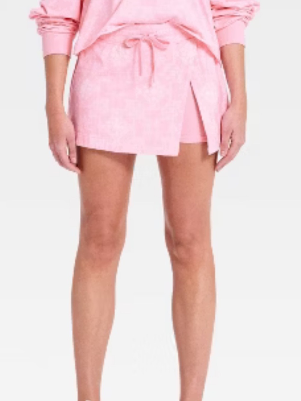 Joylab Pink Drawstring Skort with slit NWT h